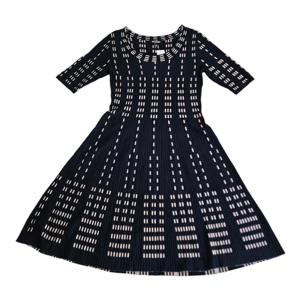 Roz & Ali Scoop Neck Knit Sweater Dress NEW Women's Small Navy - Picture 3 of 14